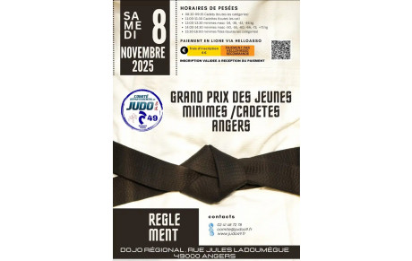 Grand Prix Cadets Angers samedi 8 novembre 2025